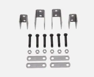 Single Axle Trailer Hanger Kit for Double-Eye Springs - 3-1/4" Front, 1-1/4" Rear