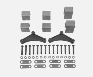 Tandem Axle Trailer Hanger Kit for Double Eye Springs - 2-1/2" Front/Rear, 4-1/2" Center
